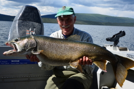 Jan with his Trophy Lake Trout of 107 cm