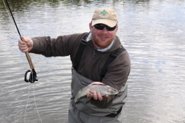 One of many Grayling being caught