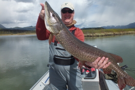 Scott with almost a Trophy Pike