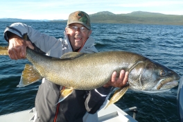 Marcel with his Lake Trout of 105 cm