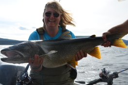 Andrea with her Lake Trout Trophy