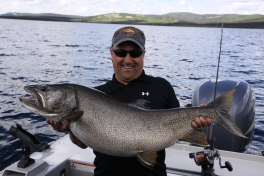 Kevin and his trophy Trout of 107cm