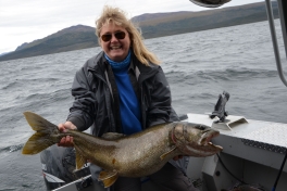 Andrea and her beautiful Lake Trout